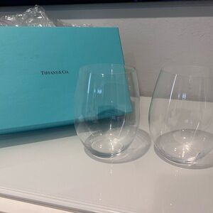Tiffany Home Essentials Stemless White Wine Glasses, in Crystal Glass, Set of 2